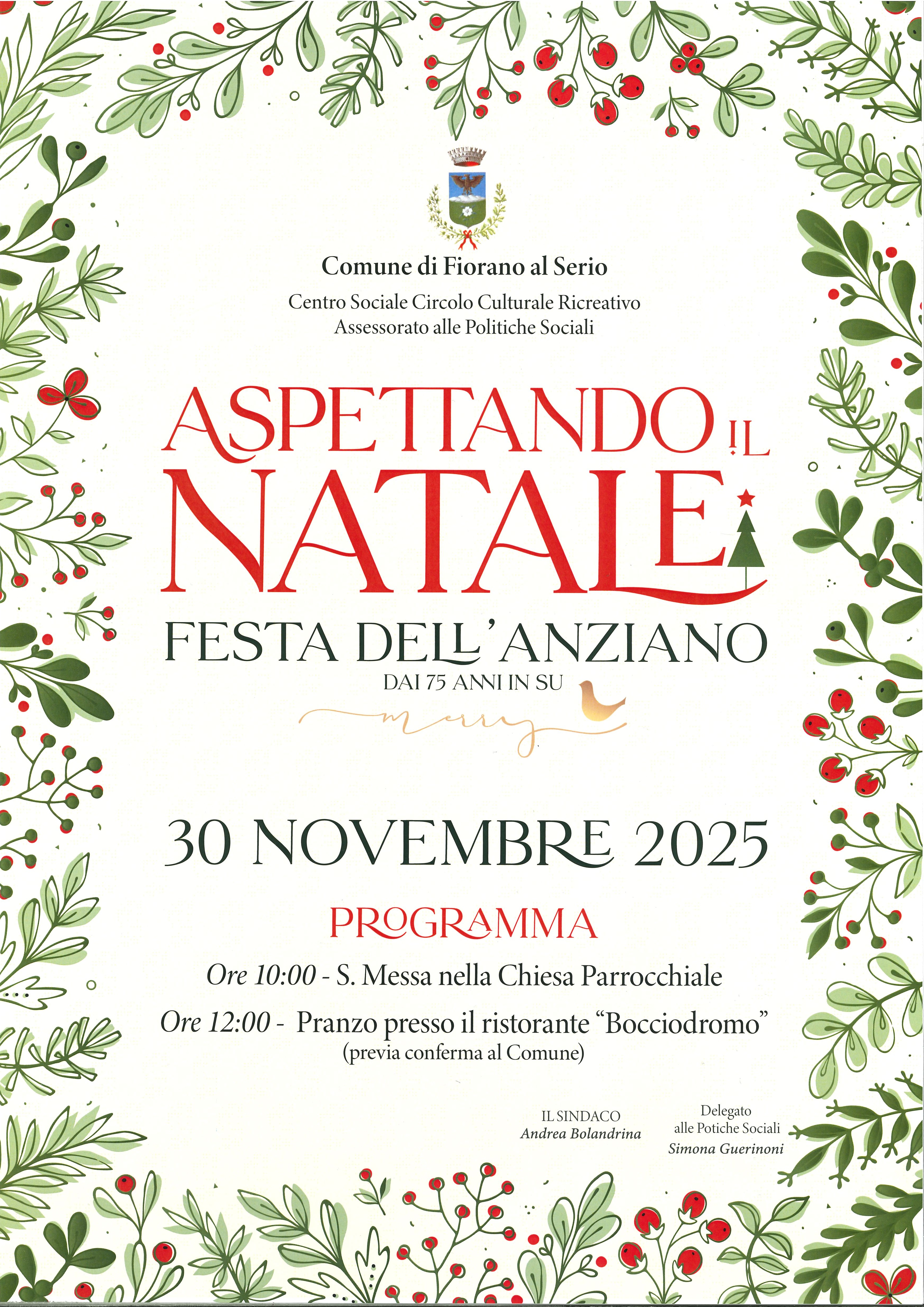 Aspettando il Natale - festa dell'anziano con pranzo