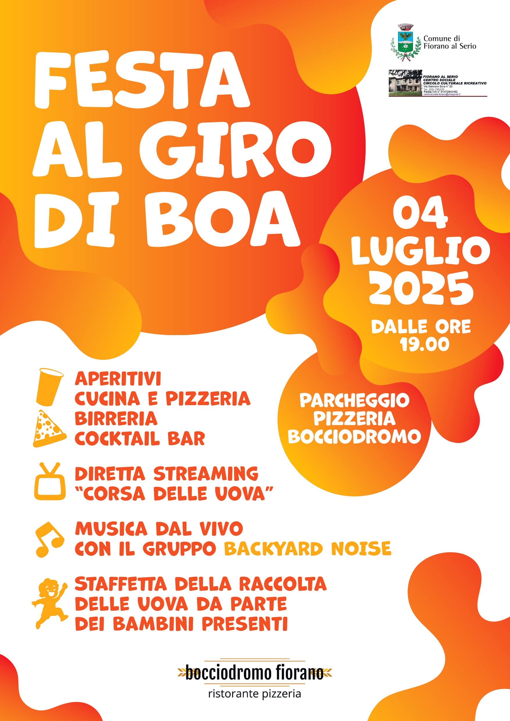 Festa al Giro di Boa. Venerdì 4 luglio dalle ore 19.00