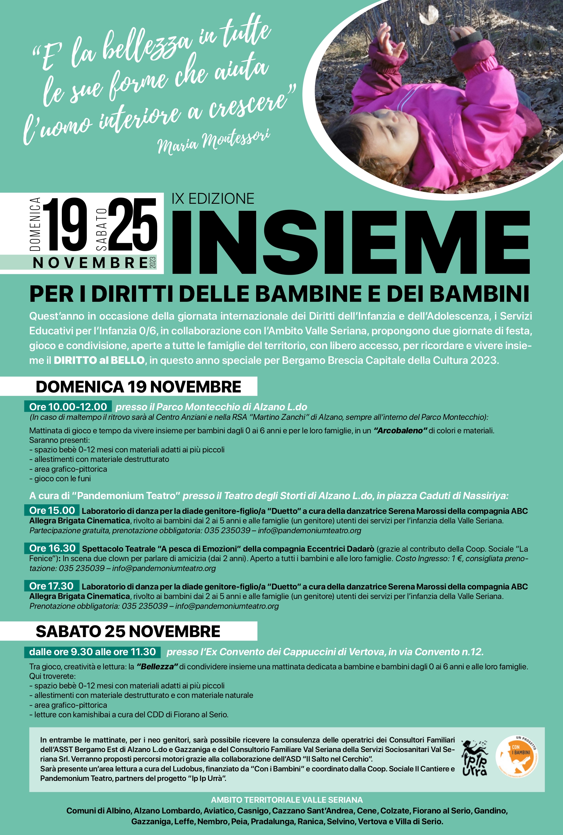 IX edizione INSIEME PER I DIRITTI DELLE BAMBINE E DEI BAMBINI
