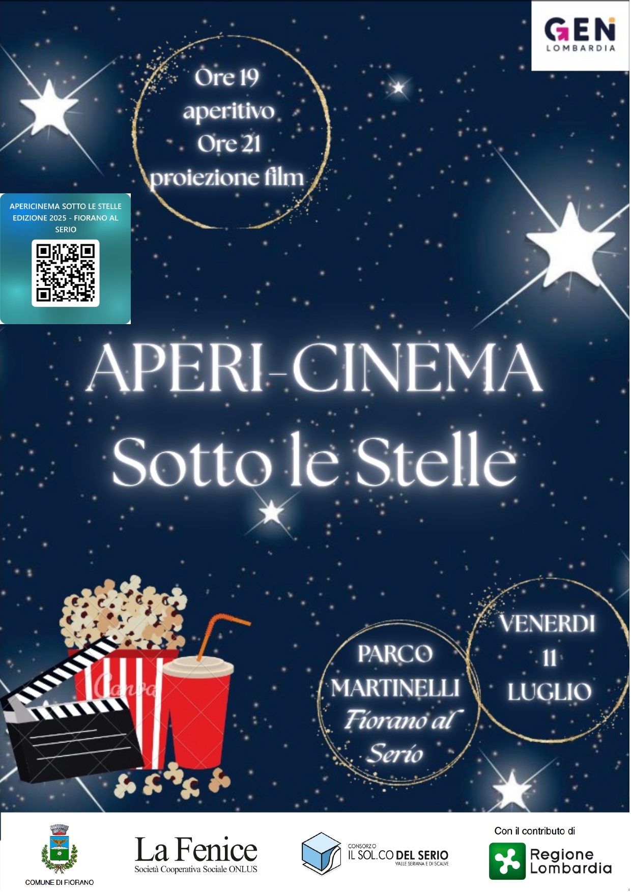 Aperi-Cinema sotto le stelle presso il Parco Martinelli