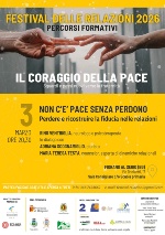 Non c'è pace senza perdono - Il coraggio della pace - 3 marzo presso sala consigliare c/o scuola primaria di via Donizetti