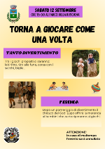 Torna a giocare come una volta sabato 12 settembre ore 15.30 parco della buschina